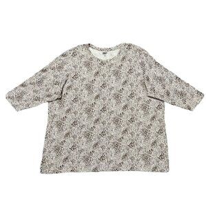 Lands End NWOT Women's T Shirt Beige Tan Animal Print 100% Cotton Size 2X